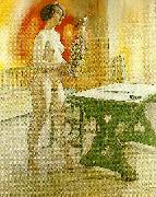 Carl Larsson modell med blomkruka-modellen lisa med blomkruka Germany oil painting artist